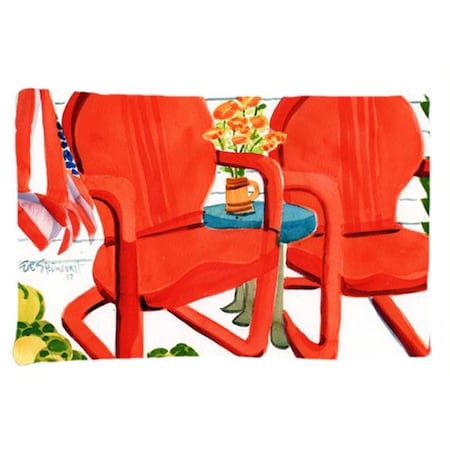 Carolines Treasures Carolines Treasures 6140PILLOWCASE Red Chairs Patio View Fabric Standard Pillowcase 6140PILLOWCASE
